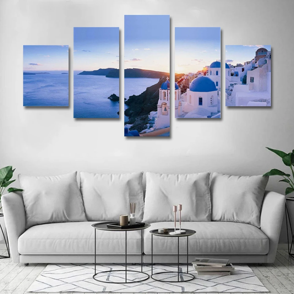 

5 Maldives Modern Canvas Living Room Pictures Painting Wall Artwork scenery HD Printed Modular Poster