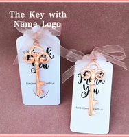 50pcslot wedding gifts for guests souvenirs party rose gold copper color skeleton key beer bottle opener personalized sticker