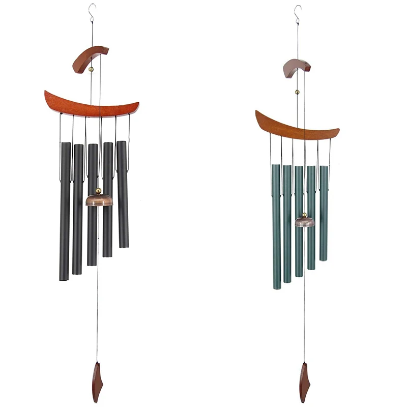 

Fashion-Outdoor Wind Chimes, Deep Tone Wind Chimes with 5 Sound Tubes,Front Door, Deck, Terrace, Garden Outdoor Decoration