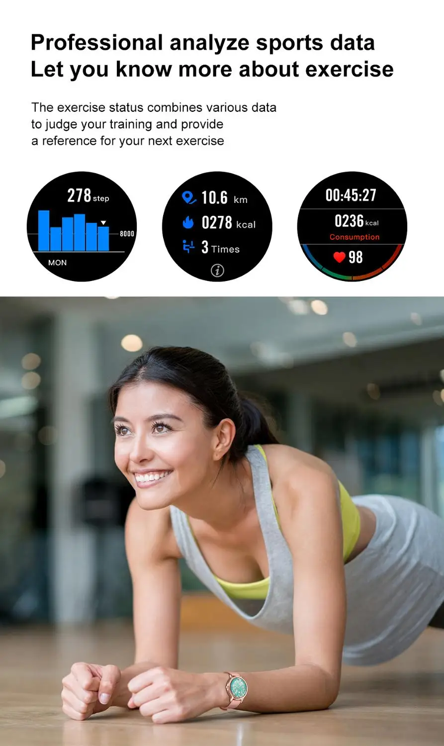 

2020 VOHE Smart Watch For Women Fashioh Smartwatch Waterproof Sport Watches Heart Rate Monitor For Android Apple Xiaomi