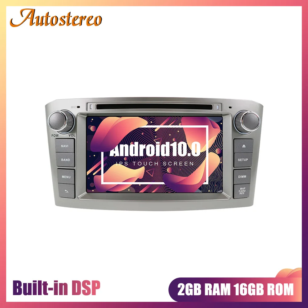 Автомобильный DVD плеер PX6 Android 10 0 4 + 64 ГБ для Toyota Avensis 2002 2008 T250 GPS навигация