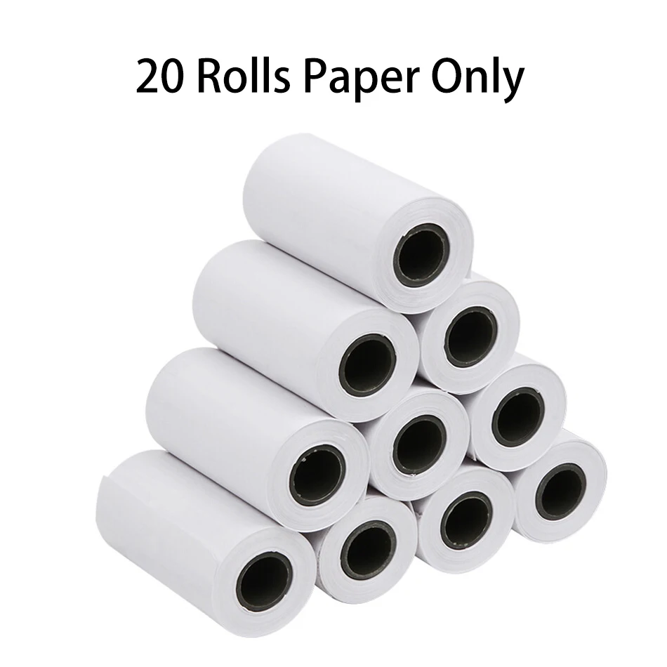 20 Rolls Paper Only Портативный прием Bluetooth принтер термальный Bill такси принтер 58 мм для Andirod IOS Windows перезаряжаемая Беспроводная Чековая машина - Цвет: 20 Rolls Paper Only