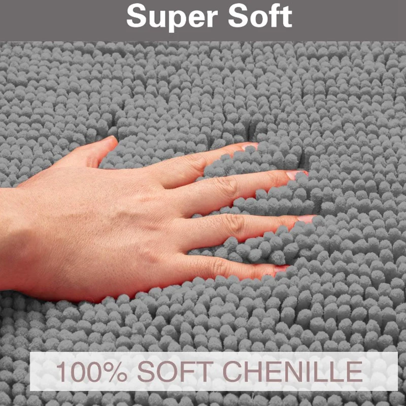 Набор ковриков для ванной из синели мягкий плюшевый нескользящий коврик душа +