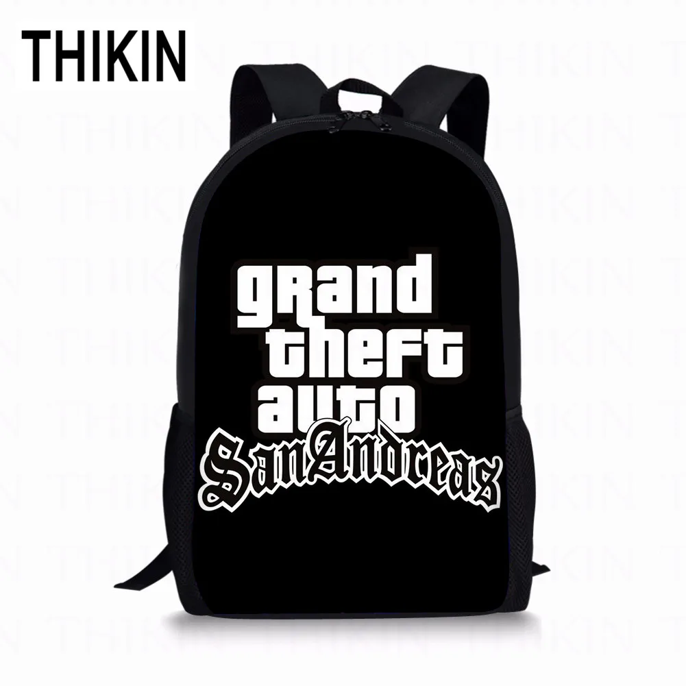 as picture THIKIN Grand Theft Auto школьные сумки для подростков мальчиков 3 шт./компл. сумки на плечо крутая игра GTA рюкзак комплект для детей; обувь для девочек; обувь для студентов; Mochila - Цвет: as picture