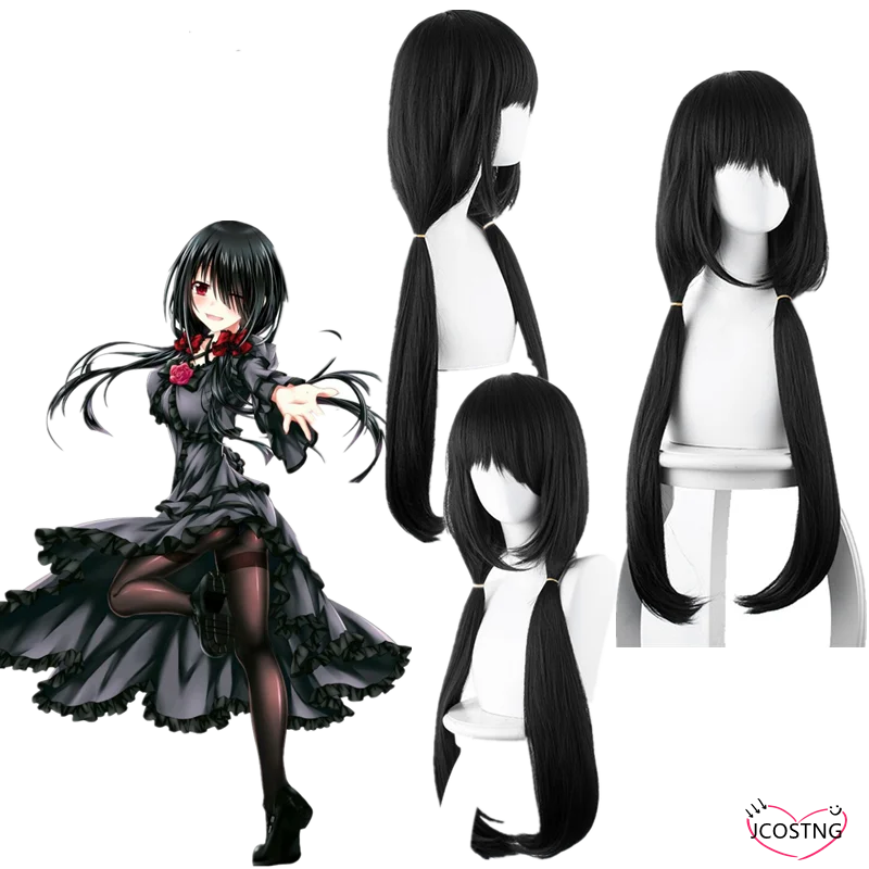 Женский парик из аниме DATE A LIVE 3 токисаки Куруми косплей кошмар черный тигр рот