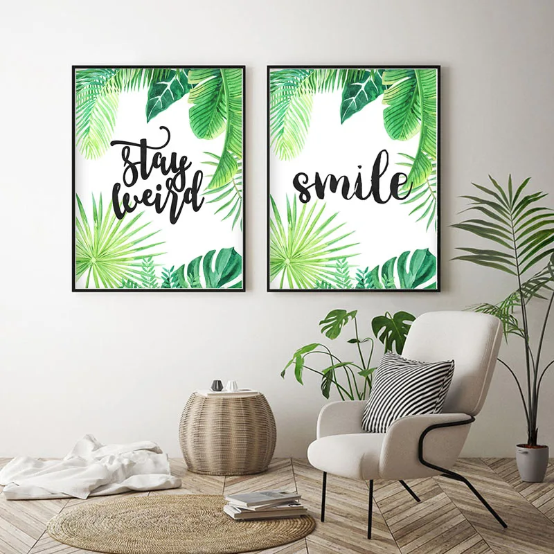 Скандинавская Минималистичная картина с цитатой о любви постер кактусами