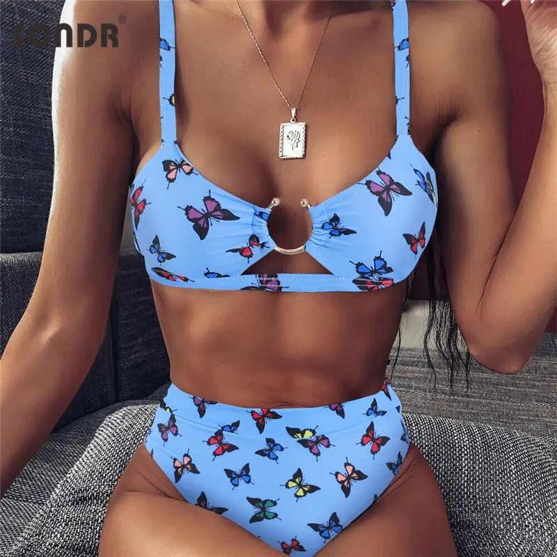 

SONDR Women's Sexy Swimwear 2021 High Waist Bikini Push Up Swimsuits Leopard Print Bikini Set Biquini Sexy Bathing Suit