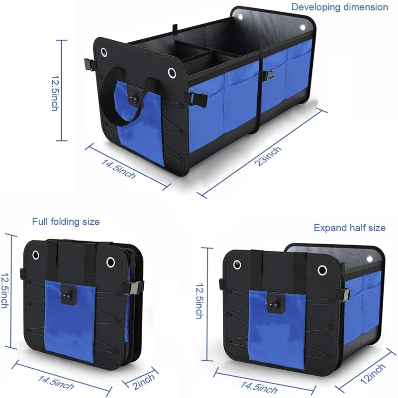 

Car Trunk Organizer Box Large Capacity Auto Multiuse Tools Storage Bag Stowing Tidying Oxford Folding For Emergency Storage Box