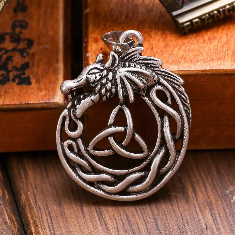 Прямая поставка ожерелье с кулоном в виде клеточного дракона для женщин и мужчин