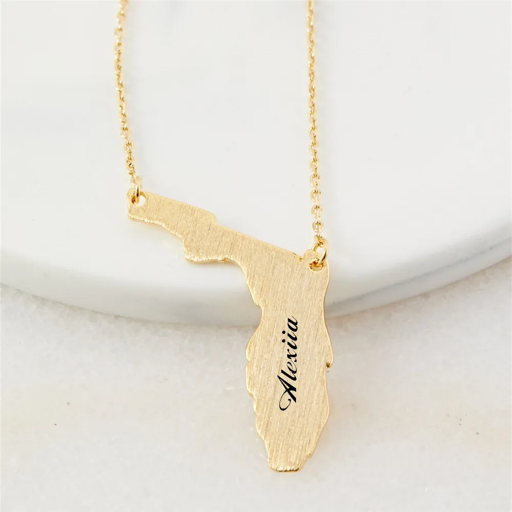 Ожерелье с картой на заказ модные ювелирные изделия из нержавеющей стали