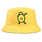 Панама Складная для мужчин, забавная пляжная шляпа в стиле хип-хоп, с мультяшным принтом авокадо