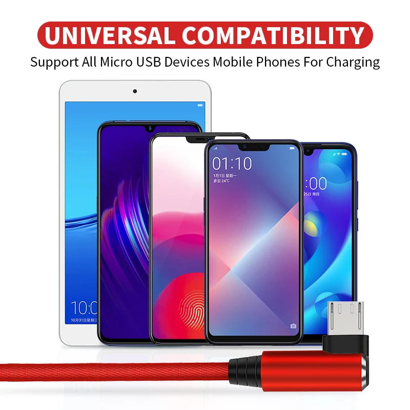 Posugear Micro USB кабель для быстрой зарядки шнур 90 градусов локоть нейлоновый плетеный