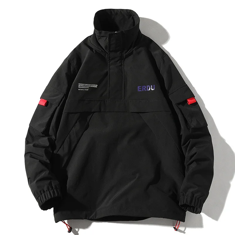 Ветровка мужская на молнии винтажная куртка в стиле хип хоп Лоскутная ретро