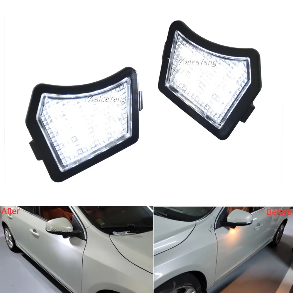 

2 шт., светодиодные передние лампы для зеркала для Volvo V40 V50 C30 C70 S40 S60 S80 V50 V70 XC70 XC90 Jaguar XJ XF XK/XKR XE