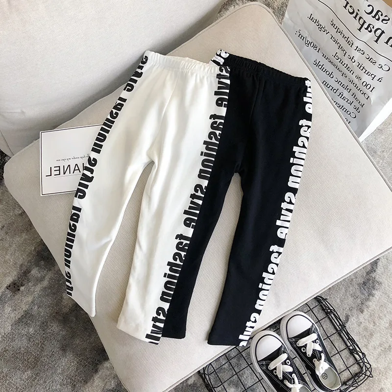 Детские штаны для девочек с надписью модные спортивные Леггинсы детские брюки