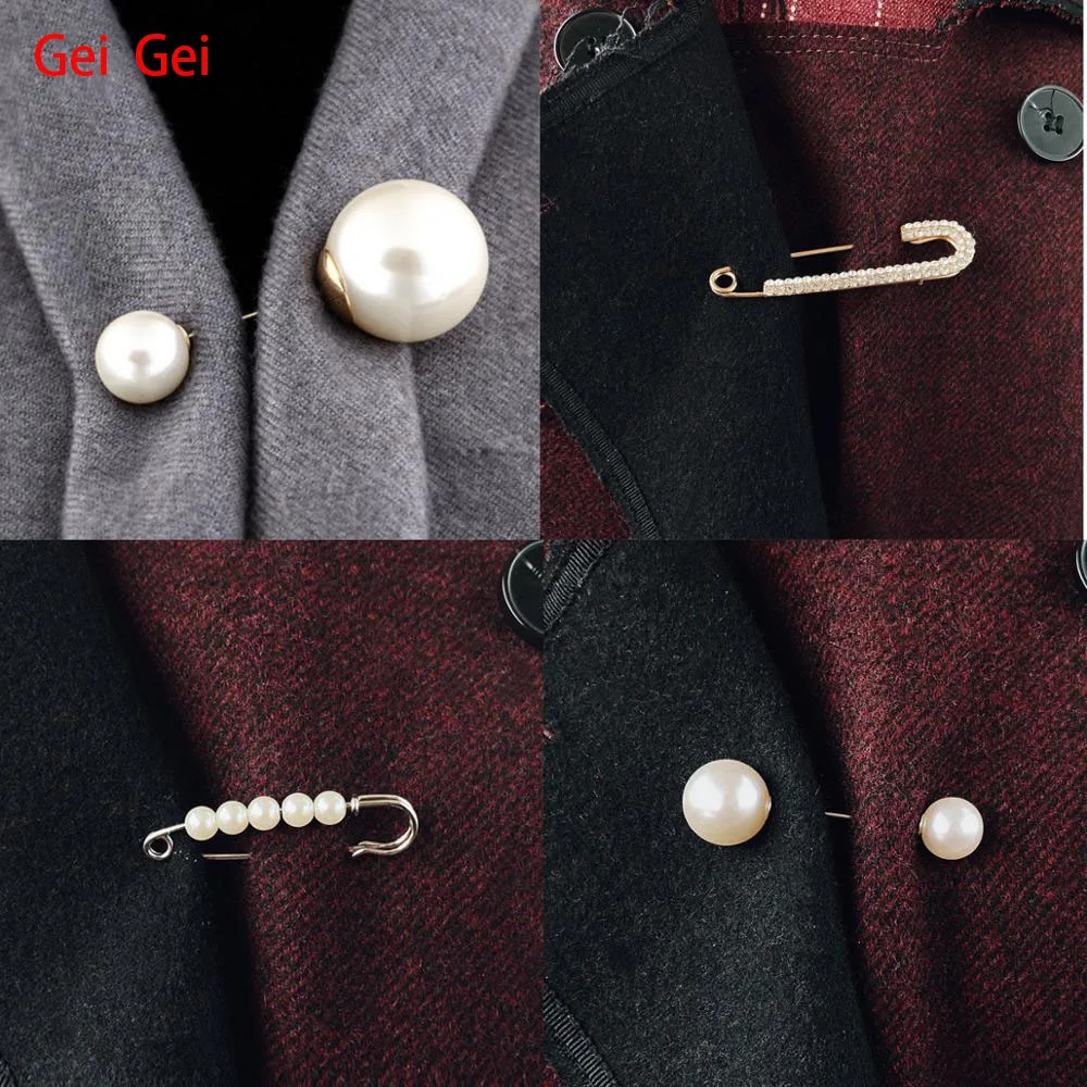 Простые жемчужные броши для женщин в стиле ретро Творческий брошь на шпильке с