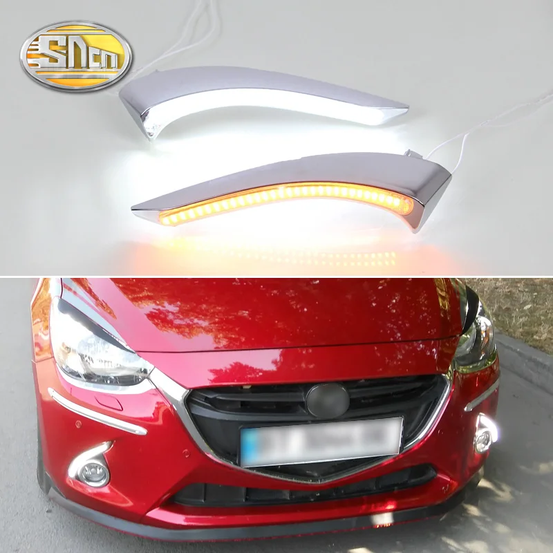 Для Mazda 2 2015 2016 2017 дневной ходовой светильник светодиодный DRL противотуманный