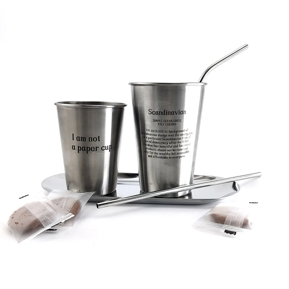 

Reusable Stainless Steel Drinking Straws Set High Quality Straight Bent Metal Drinking Straw Recyclable Portable Mugs 20/30oz