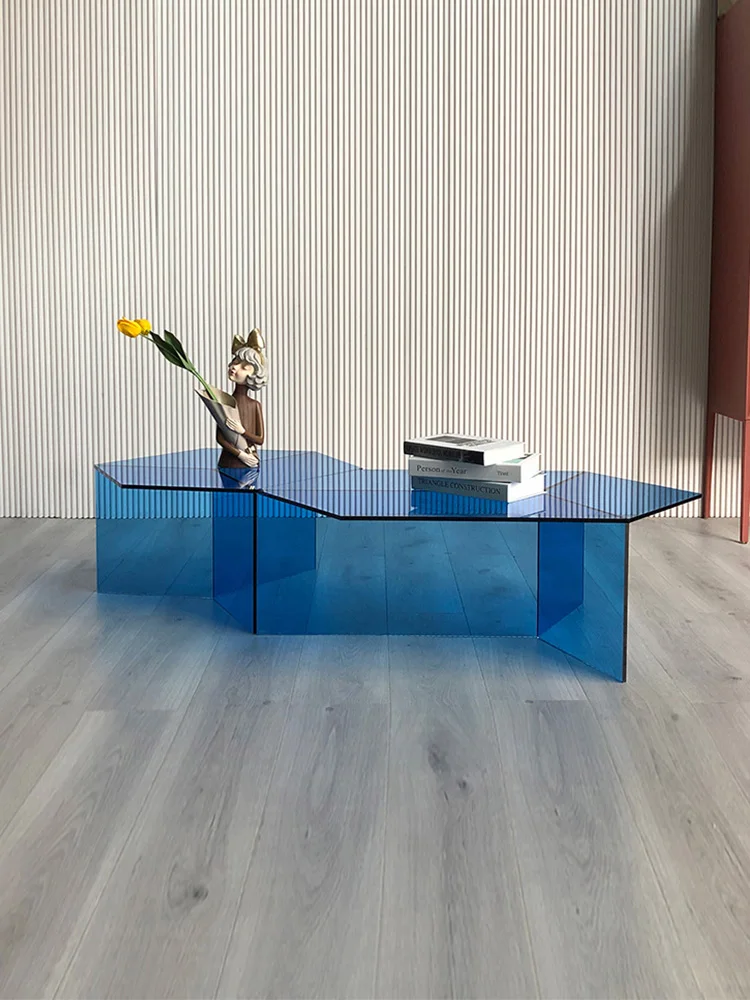 

GY Nordic Minimalism Hexagonal Coffee Table Designer Light Luxury Color Transparent Acrylic Side Table Post-Modern