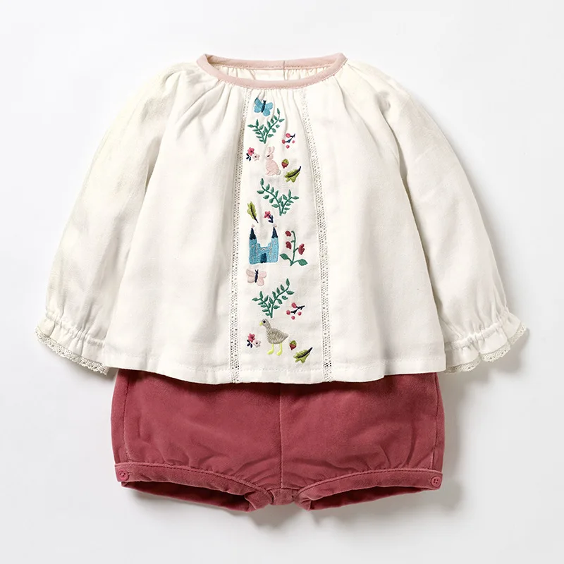 Little maven 2 7Years 2019 Осень Кролик Pattern Хлопок Малыш Девушка Комплект Одежды детская