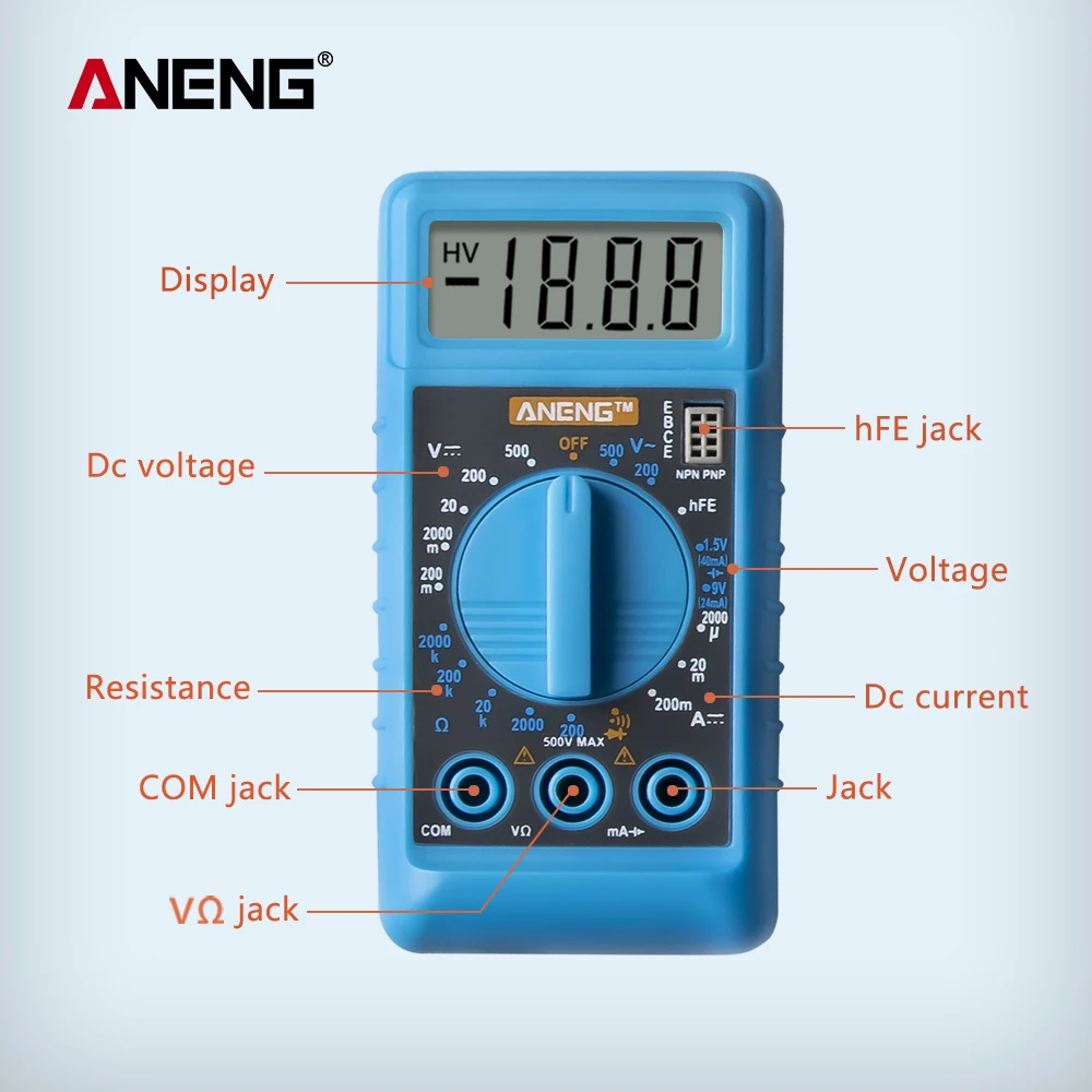 ANENG мультиметр цифровой мини тестер multimeter esr метр мультиметры транзистор тестер Мультиметр мултиметр multimetr dc dc digital multimeter tester тестер транзисторов тестор esr meter тестеры амперметр мультимитр