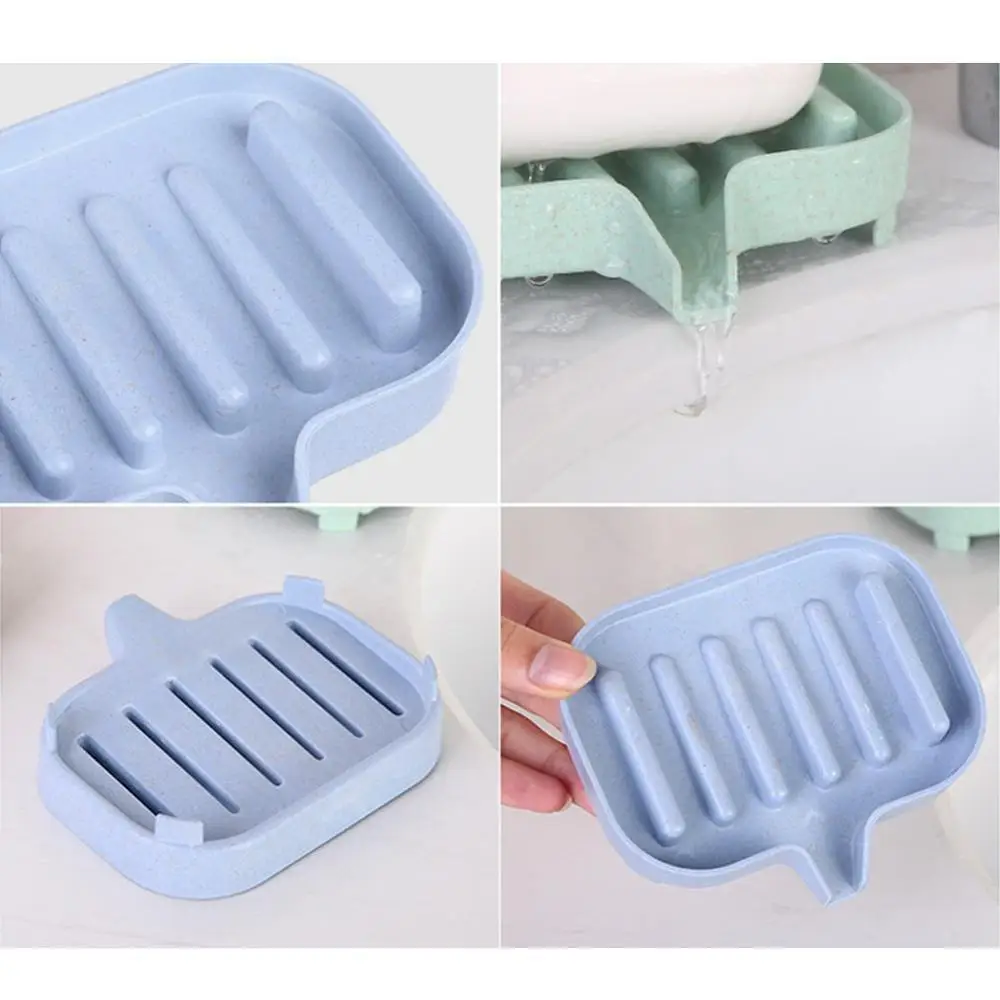 

Non-metallic Portable Flexible Bathroom Soap Dish Storage Holder Rack Drain Step Soap Box Tray Drain Drainage