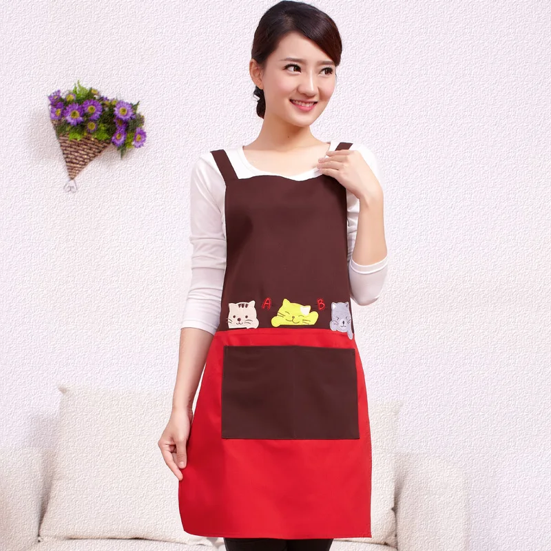 

Cartoon cute home kitchen apron household Korean fashion female canvas H-shaped strap apron adult