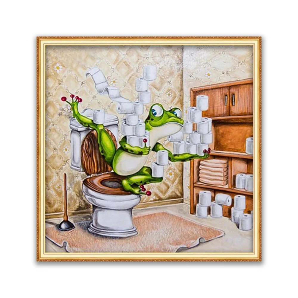 

Animal Frog DIY Embroidery 11CT Cross Stitch Kits Needlework Craft Set Cotton Thread Printed Canvas Home Decoration Hot Sell