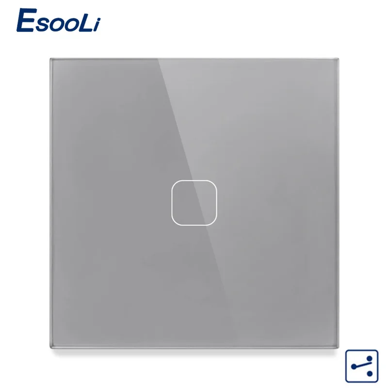 Esooli серый хрустальный стеклянный панельный светильник настенный выключатель