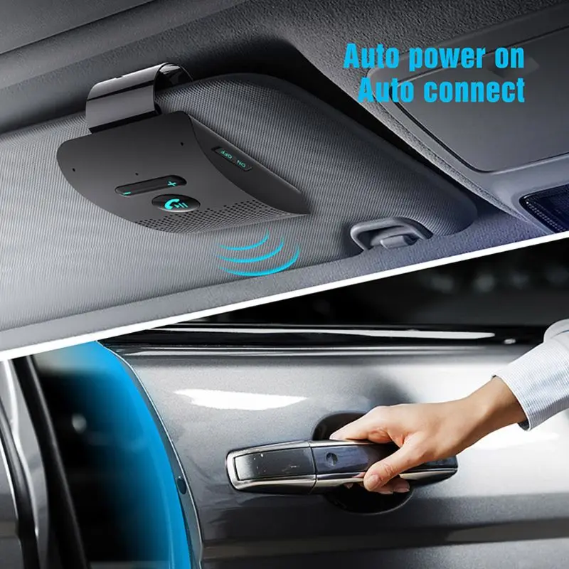 Wireless Vehicle Car Bluetooth V5.0 Handsfree Kit Speaker Phone Sun Visor Clip Speakerphone | Автомобили и мотоциклы
