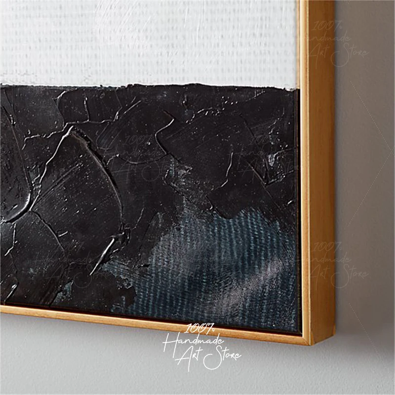 

decoration canvas Oil Painting Fashion Handmade Abstract Black White Painting for Living Room Modern wall decor art Gift