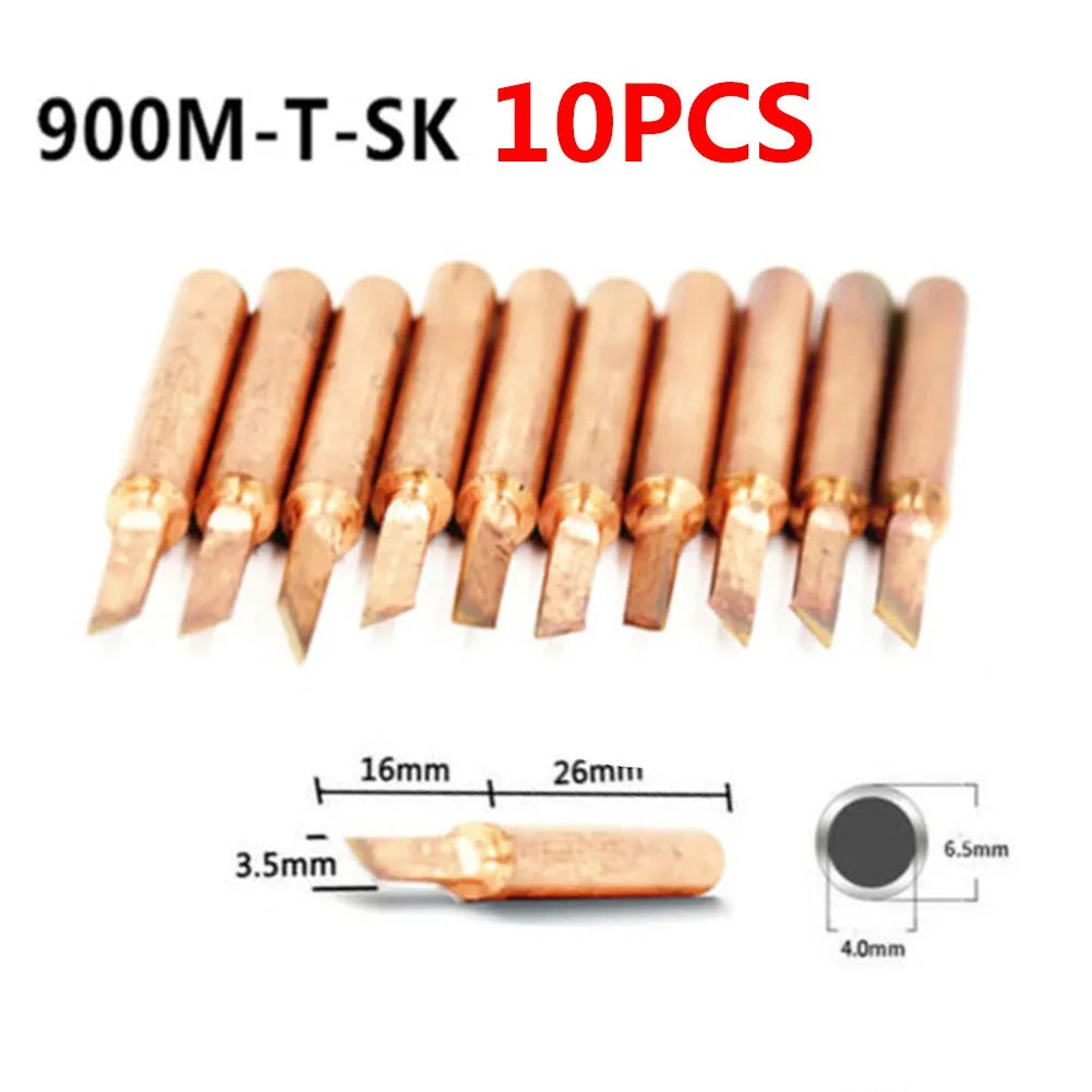 

10pcs 900M-T-IS Soldering Iron Tip Rework Station For 900M 933 936 937 376 907 913 951 898D 878A 852D Series Copper Head Tips