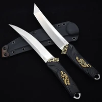 g10 steel fixed blade knife samurai japanese knife military tactics survival outdoor knives camping sharp blades non slip handle
