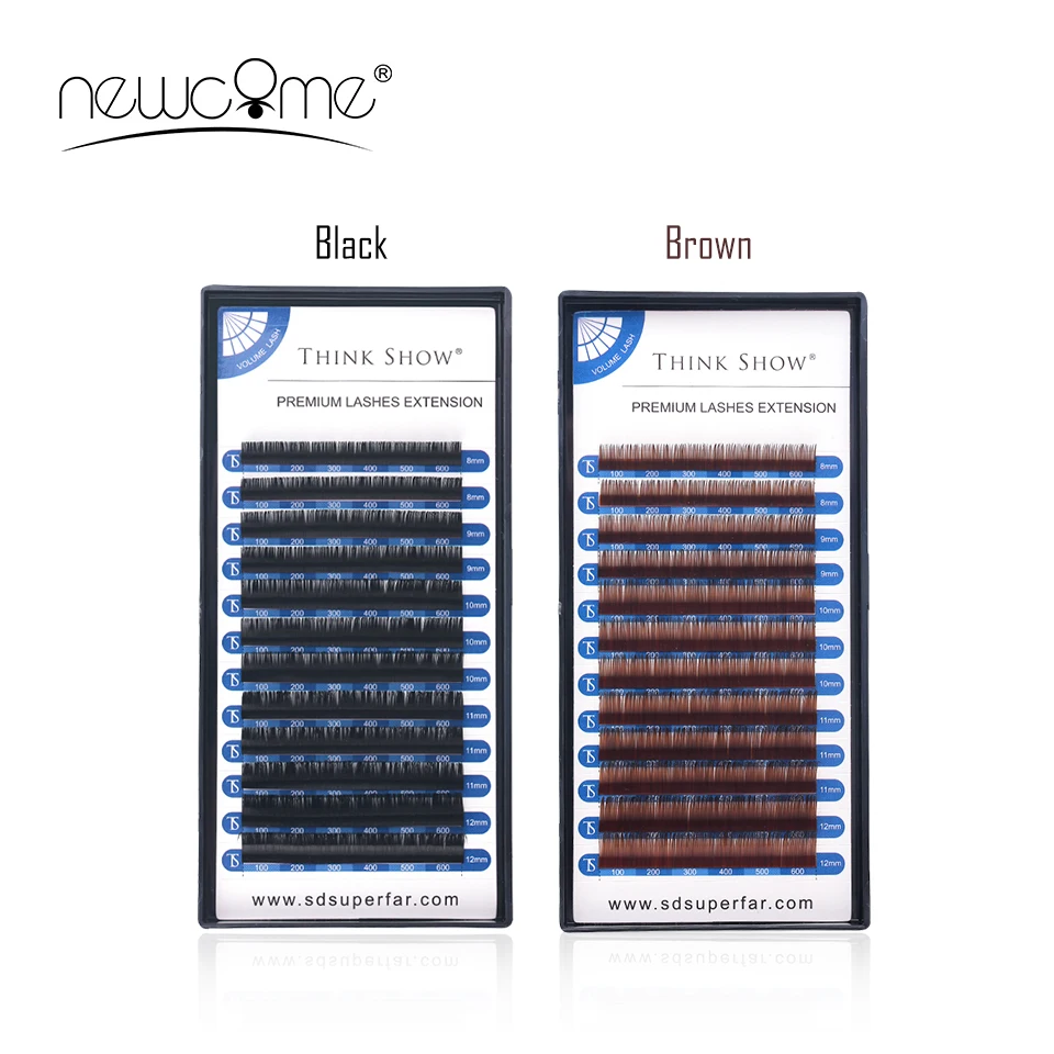 NEWCOME индивидуальное наращивание ресниц шелковые норковые 3D ресницы из мягкой