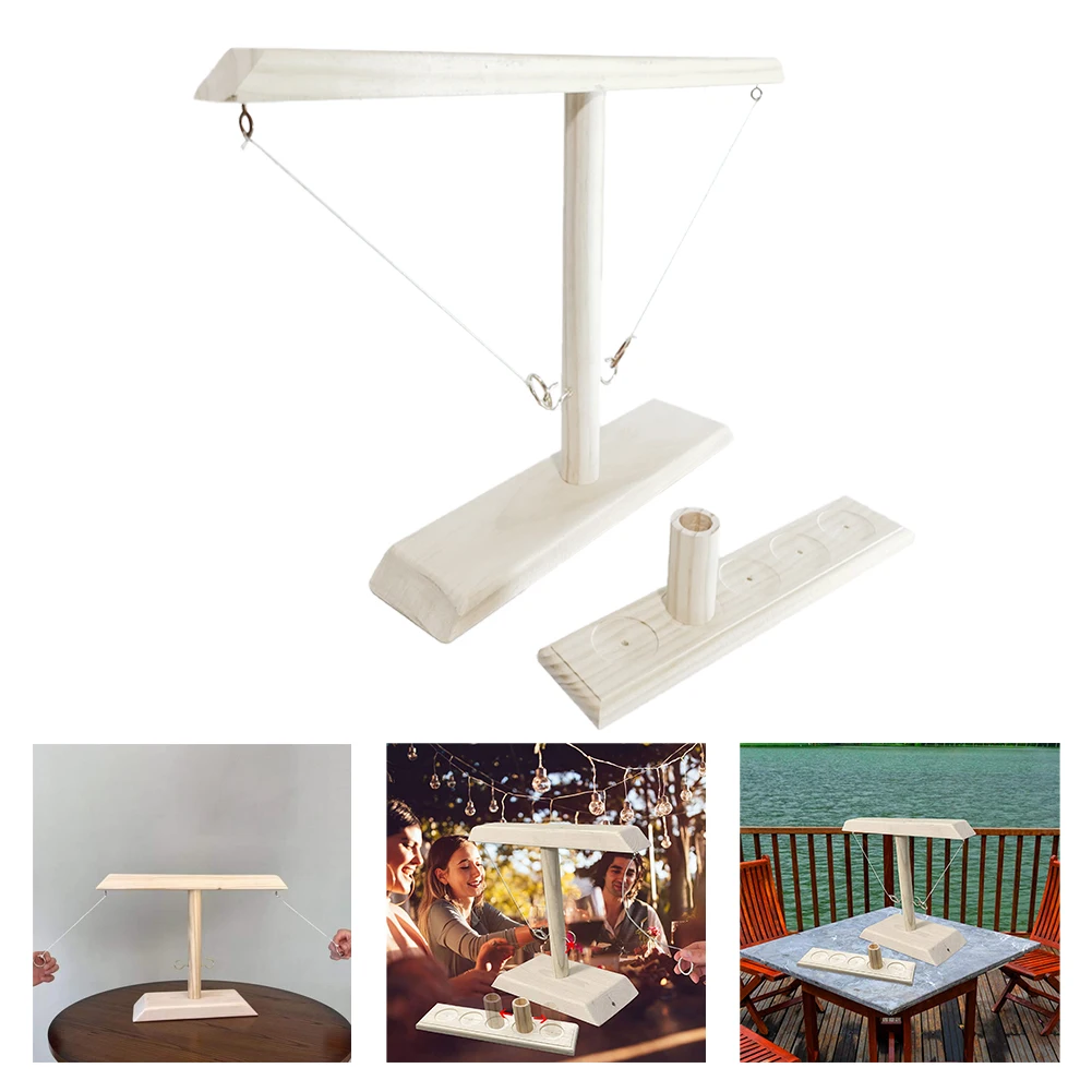 

Handmade Wooden Hook And Ring Toss Battle Bars Game Fast-Paced Interactive Game For Your Family Bar Game Hall Backyard Barbecue