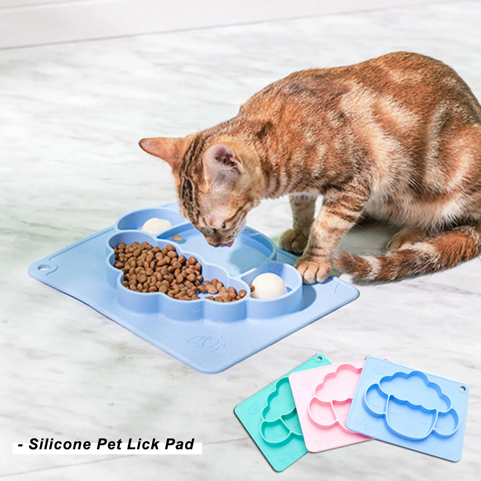 

Cute Pet Lick Pad Silicone Dog Feeding Slow Food for Puppy Non-slip Sheep Shape Cat Mat for Kitten Safe No-Toxic Training Plate