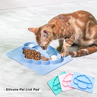 cute pet lick pad silicone dog feeding slow food for puppy non slip sheep shape cat mat for kitten safe no toxic training plate