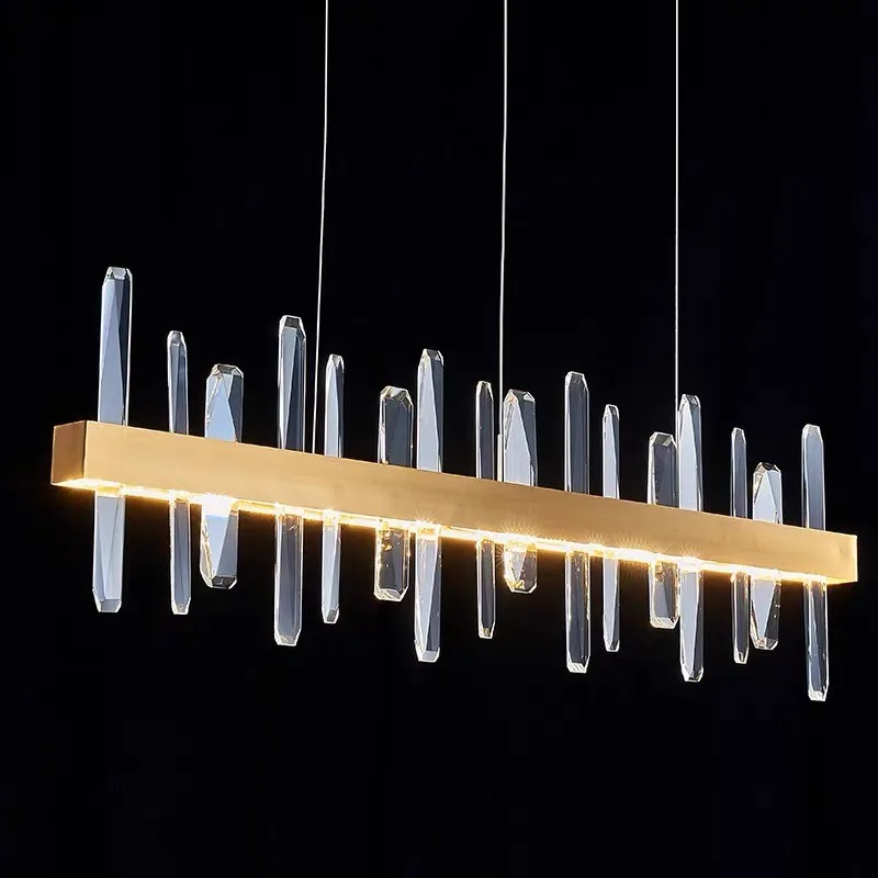 

Luxury K9 Crystal Chandelier Postmodern Gold Pendant Lamp For Living Room Restaurant Bar Island Suspension Light Led Hanging Lam