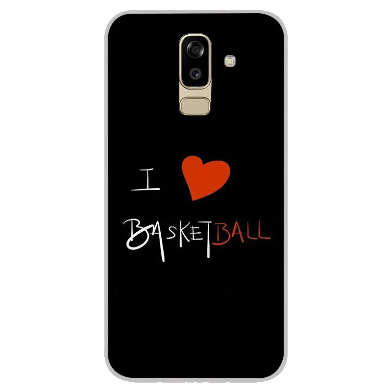 С надписью i love Баскетбол матовый Силиконовый чехол для Samsung Galaxy J3 J5 J7 A3 A5 A7 2016 2017