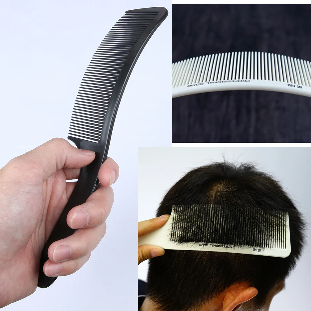 

2x Plastic Curved Hair Clipper Cutting Comb Barber Salon Flat Top For Men