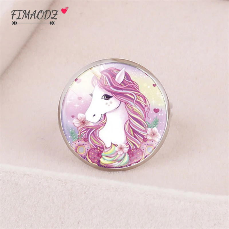 Классическое разноцветное кольцо FIMAODZ с единорогом симпатичное регулируемым