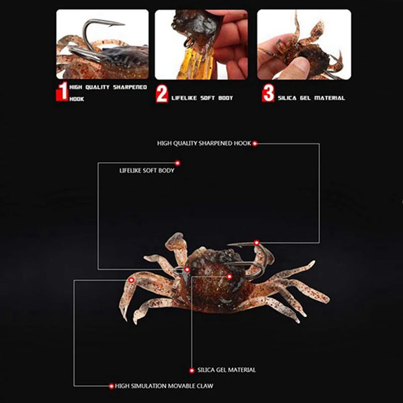 10 шт. Вертлюги для спиннинга из нержавеющей стали 8 искусственных приманок-крабов