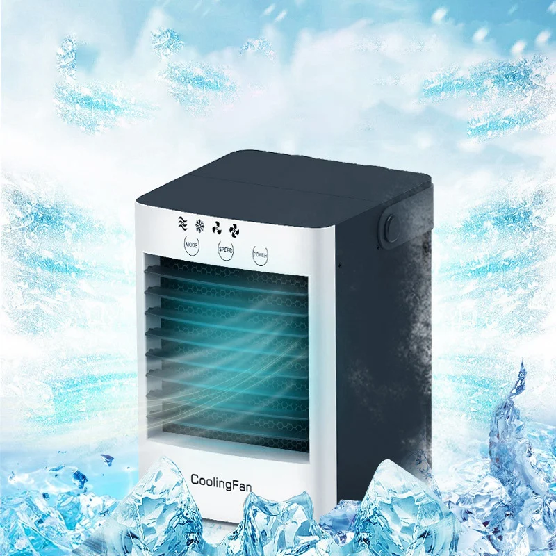 

Portable USB Powered Mute Mini Cooling Fan Air Conditioning Fan Home Office Leafless Fan