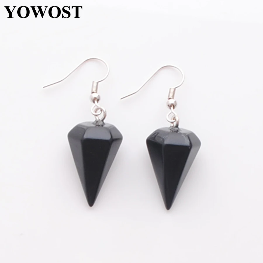 Серьги с крючком для женщин серьги натуральный черный агат камень в богемном