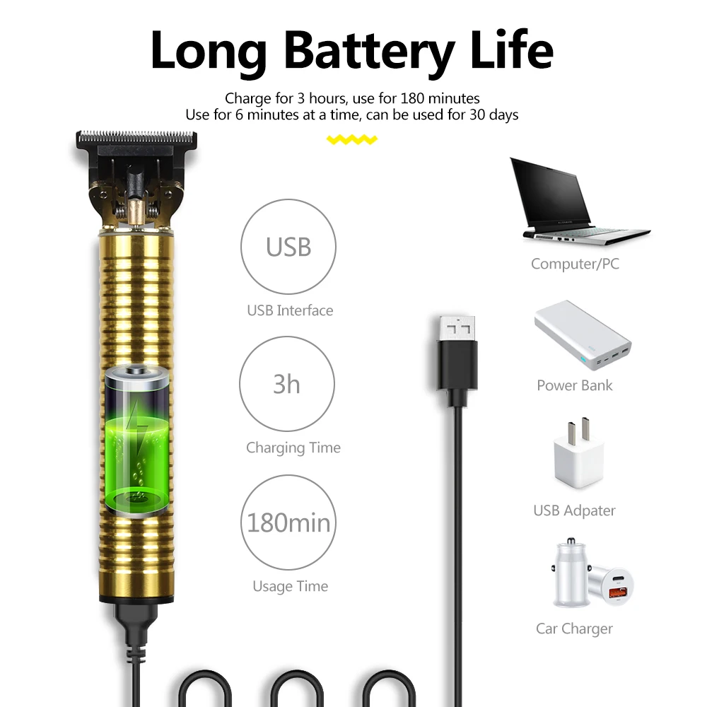 Машинка для стрижки волос T9 аккумуляторная с зарядкой от USB | Бытовая техника