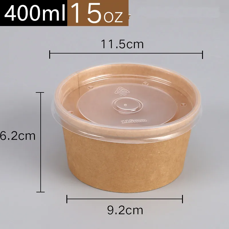 cup and lid3 50 шт высокого качества, самодельная бумажная одноразовая коробка для упаковки на вынос 8 унций/12 унций круглый салатный суповой контейнер для еды бумажная чашка с крышкой - Цвет: cup and lid3
