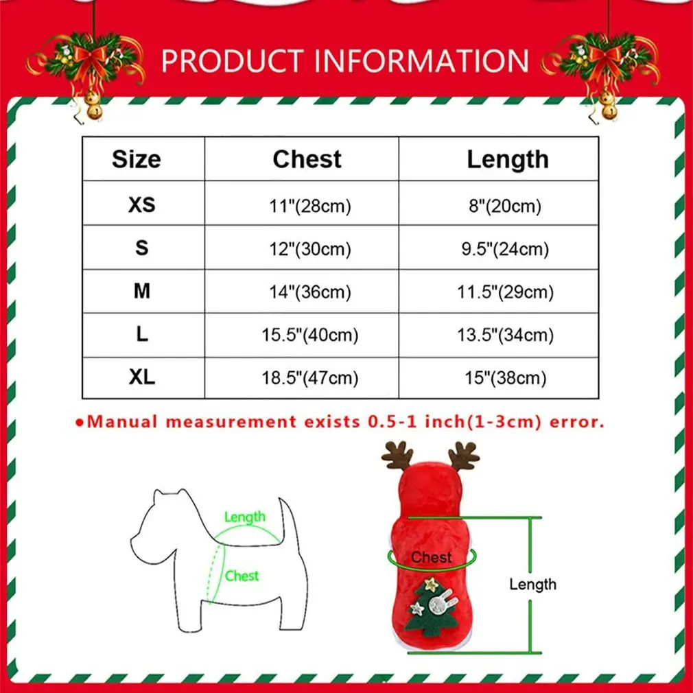

Durable Soft Christmas Pet Gift Winter Warm Clothes Christmas Disguise Dog Washable Warm Party Clothes