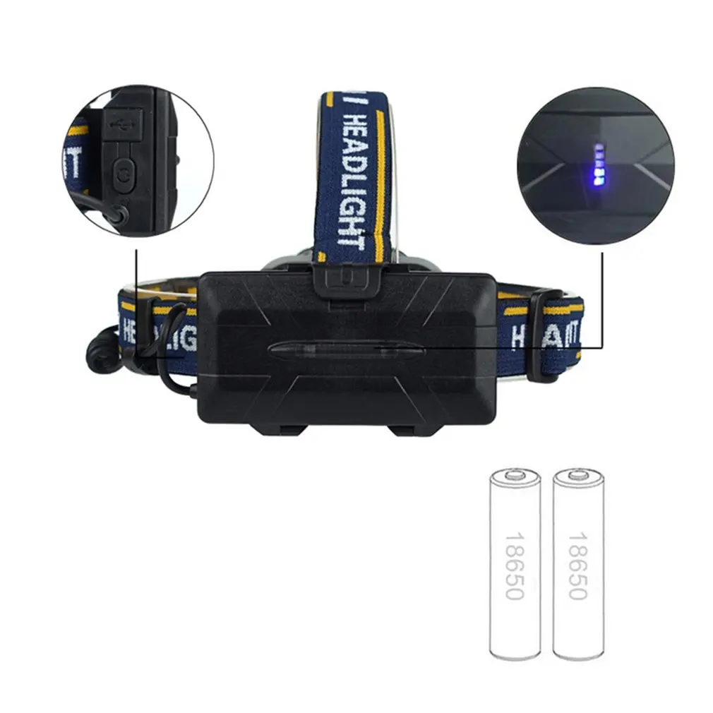 

COB 8 Lights Highlight Headlights USB Rechargeable Head-mounted LED High-power Fishing Lights Outdoor Camping Lights
