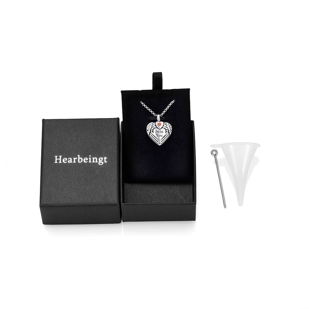 Ожерелье для кремации крыльев Ангела IJD8469 из нержавеющей стали урны золы