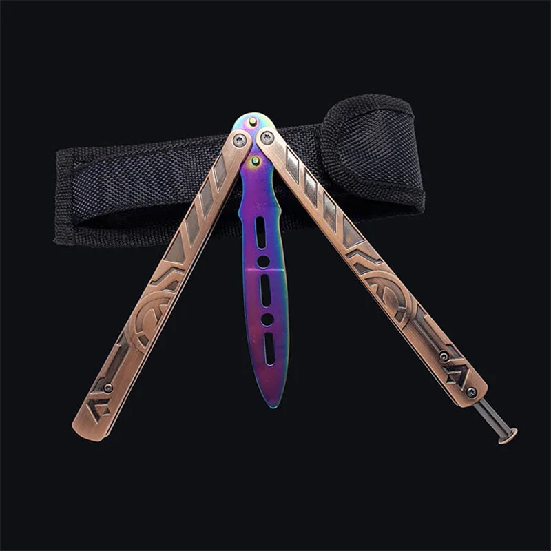 

Stainless Steel Butterfly Knife Trainer Balisong Outdoor Training Knife Folding Knife No Edge Dull Tool Titanium Practice Game